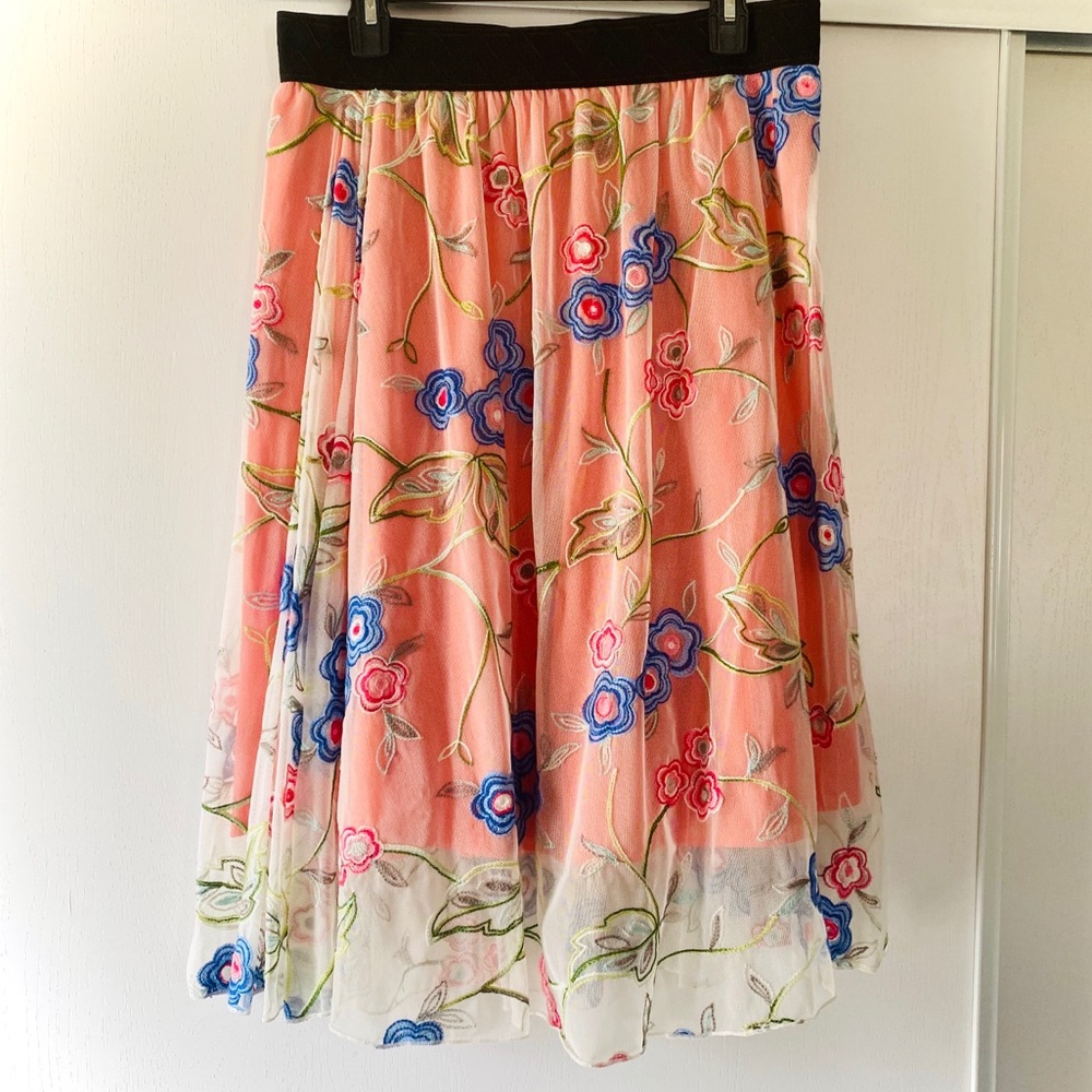 Lularoe Lola Embroidered Floral Skirt